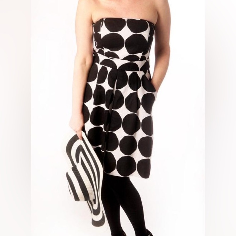 Banana Republic × Marimekko Kivet Dot Linen Strapless Dress, Size 4, NWT - Picture 3 of 10